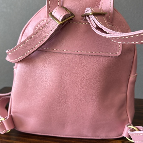 NEW Portland Leather Vintage Pink Mini Snap Backpack - Picture 6 of 10